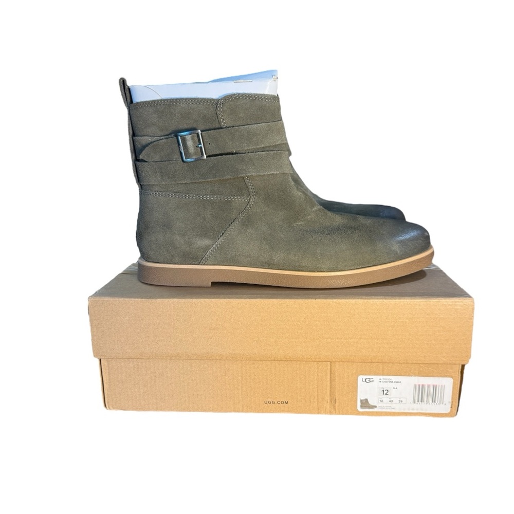 UGG‎ Arisene Ankle Boots Slate Suede Metallic Toe Moto Bootie 1105326 Mens 12